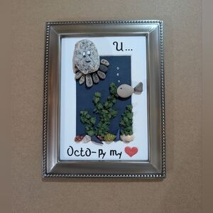 Up Cycled Handmade Pebble Wall Art - Natural Stone Home Accent